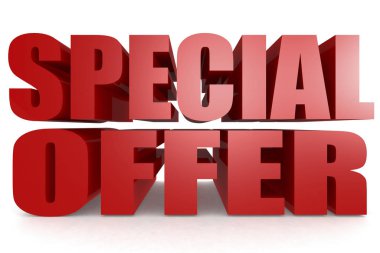 Special offer word isolated on white