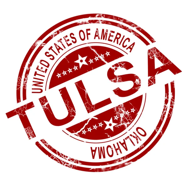 Tulsa oklahoma Marke mit weißem Hintergrund — Stockfoto