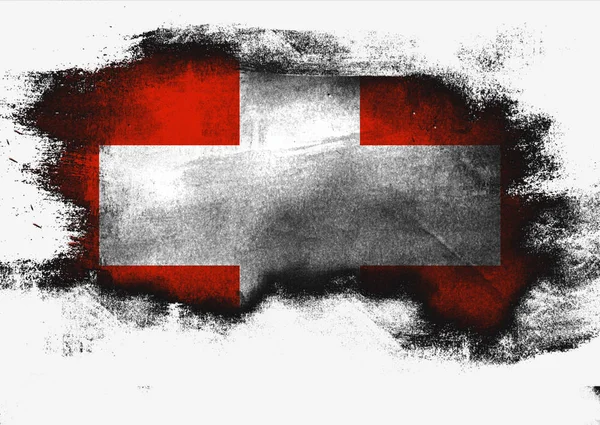 Σημαία Ελβετίας βαμμένη με πινέλο — Φωτογραφία Αρχείου