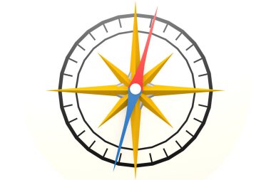 Beyaz üzerine izole pusula