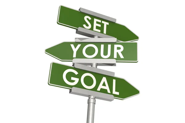 Set your goal road sign — Stock Photo, Image