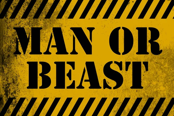 Man or beast sign yellow with stripes — Stock Photo, Image