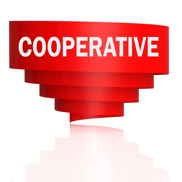 Cooperative Word Curve Banner Rendering — Stock Photo, Image