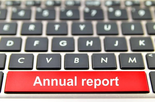 Annual Report Word Computer Keyboard Rendering — Stock Photo, Image