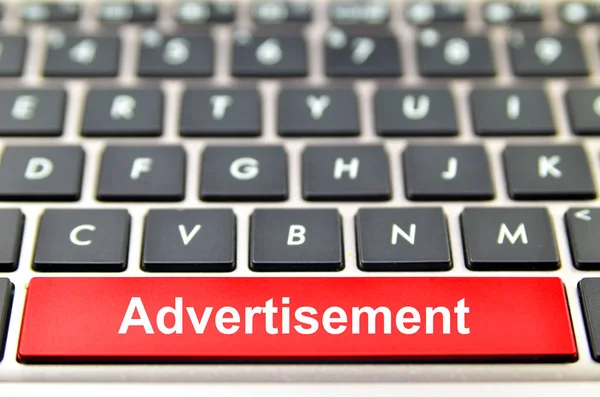 Advertisement Word Computer Keyboard Rendering — Stock Photo, Image