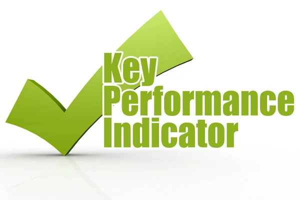 Key Performance Indicator Word Green Checkmark Rendering — Stock Photo, Image