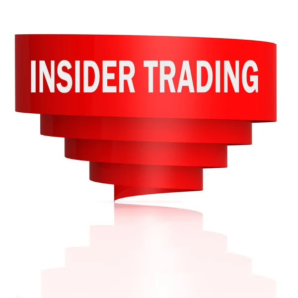 Insider Trading Word Dengan Red Curve Banner Rendering — Stok Foto