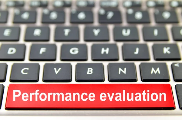 Performance Evaluation Word Computer Keyboard Rendering — Stock Photo, Image