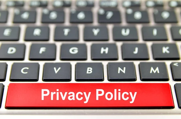Polityka Prywatności Słowo Klawiaturze Komputera Renderowania — Zdjęcie stockowe