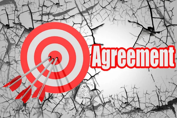 Agreement Word Red Arrow Board Rendering — Stock Photo, Image