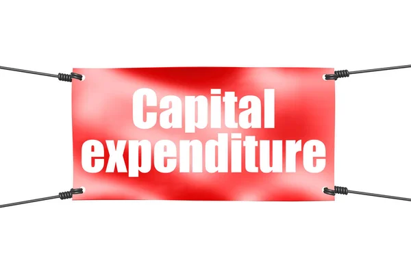 Spese Conto Capitale Con Banner Rosso Rendering — Foto Stock