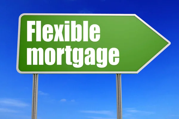 Flexible Mortgage Word Green Road Sign Rendering — Stock Photo, Image