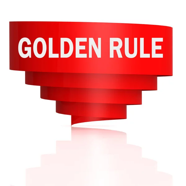 Golden Rule Word Red Curve Banner Rendering — Stock Photo, Image