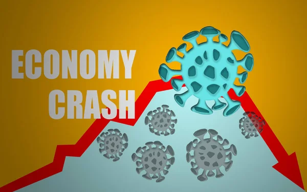 Corona Virus Economische Impact Concept Destructie — Stockfoto