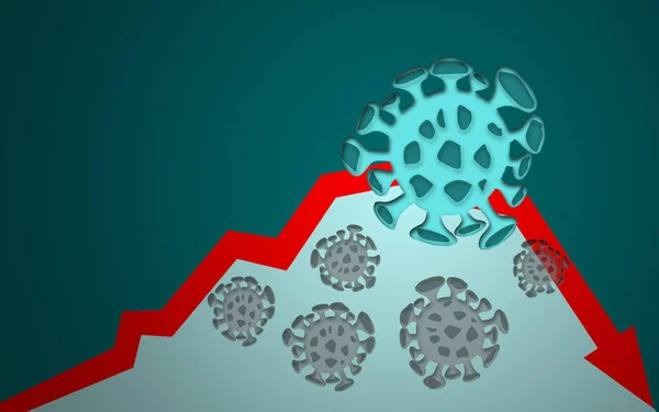 Concepto Impacto Económico Del Virus Corona Renderizado —  Fotos de Stock