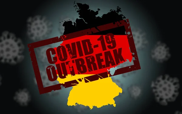 Вірус Covid Спалах Німеччині Рендеринг — стокове фото