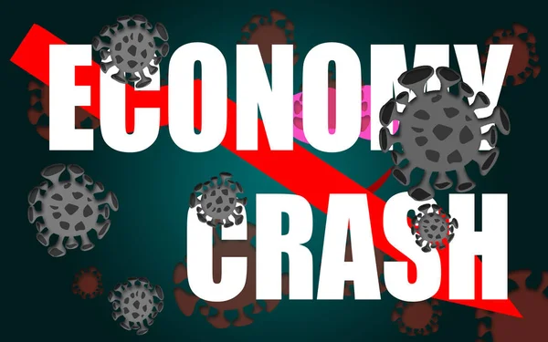 Concepto Crisis Económica Con Gripe Coronavirus 2019 Ncov Renderizado — Foto de Stock