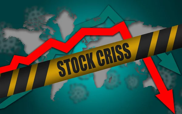 Crisis Aandeleneconomie Veroorzaakt Door Het Coronavirus Rendering — Stockfoto