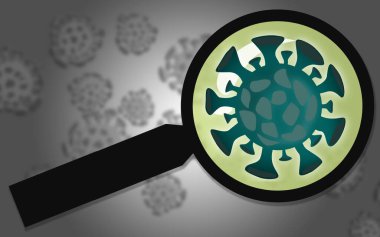 Corona virüsü 3 boyutlu bir büyüteçle görüldü.