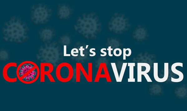 Zatrzymajmy Wirus Korony Renderowanie — Zdjęcie stockowe