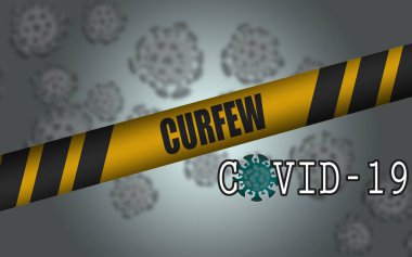 Coronavirus COVID-19, 3D görüntüleme nedeniyle sokağa çıkma yasağı kavramı