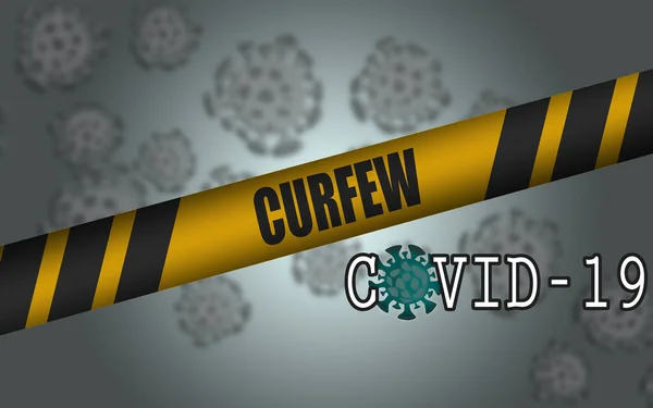 Conceito Toque Recolher Devido Coronavirus Covid Renderização — Fotografia de Stock