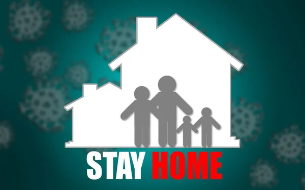 Home Family Stay Home Text Rendering — Stock Photo, Image
