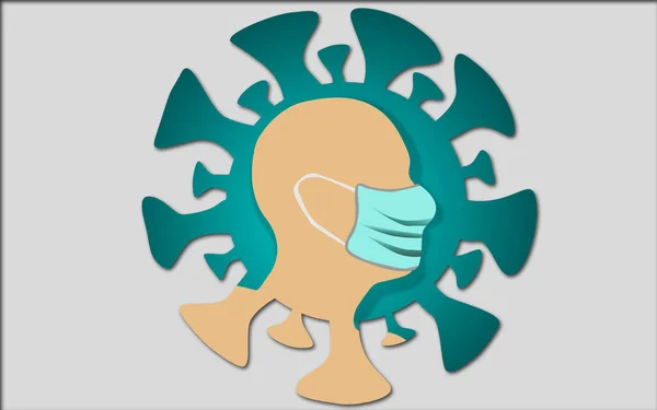 Man Face Flu Mask Icon Symbol Rendering — Stock Photo, Image