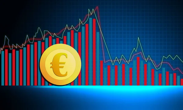 Crisi Economica Dell Euro Crisi Monetaria Dell Euro Rendering — Foto Stock