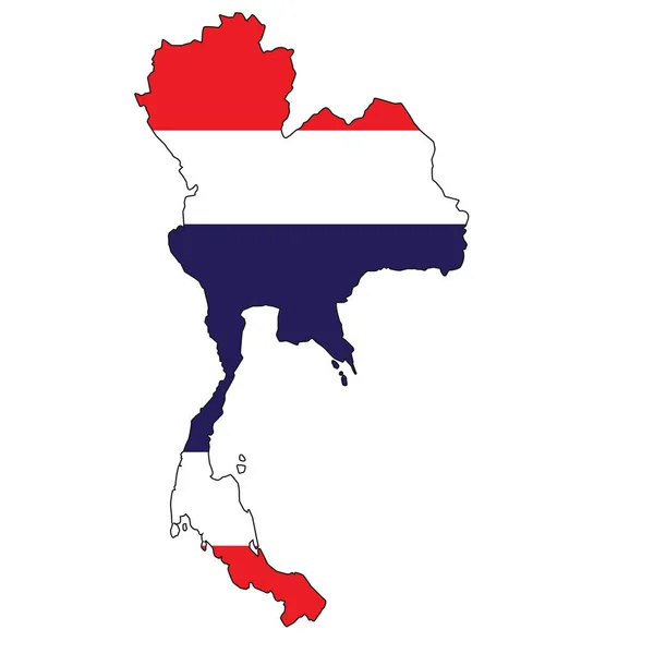 Thailand Kaart Met Kleur Van Hun Vlag Weergave — Stockfoto