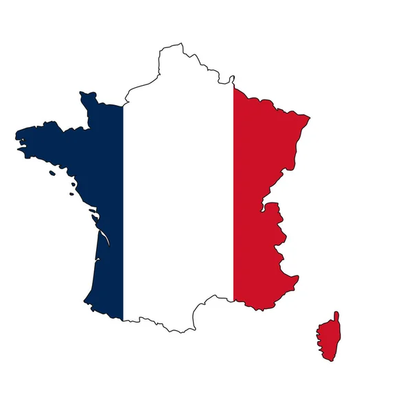 France Map Color Flag Rendering — Stock Photo, Image