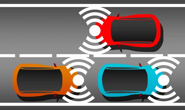 Όχημα Προς Όχημα Αυτονομία Έννοια Του Αυτοκινήτου Απόδοση — Φωτογραφία Αρχείου
