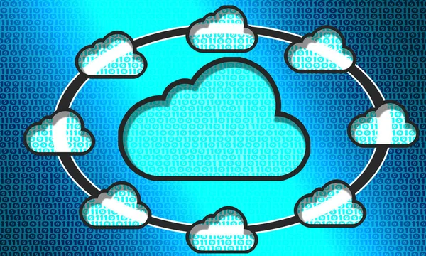 Cloud Computing Digital Background Rendering — Stock Photo, Image