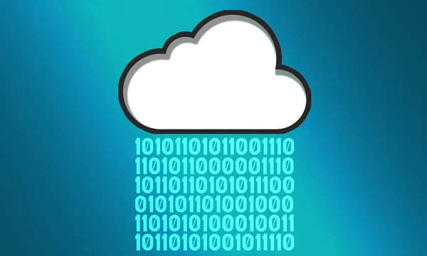 Cloud Computing Con Sfondo Digitale Rendering — Foto Stock