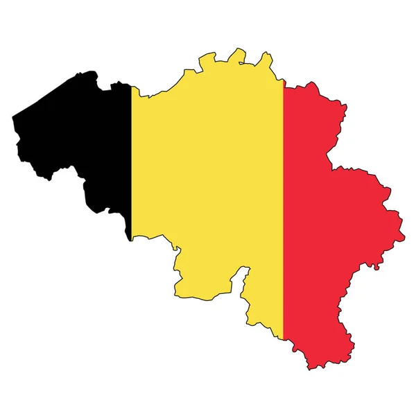 Belgische Kaart Met Kleur Van Hun Vlag Weergave — Stockfoto