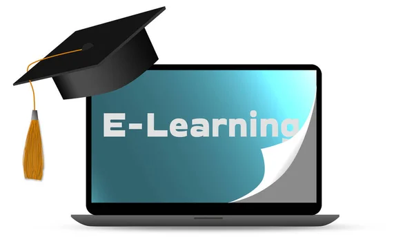 Εκπαίδευση Ηλεκτρονικής Μάθησης Φορητό Υπολογιστή Rendering — Φωτογραφία Αρχείου