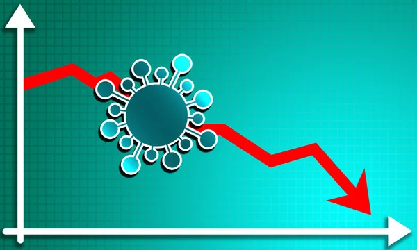 Stock Market Crash Caused Coronavirus Rendering — Stock Photo, Image