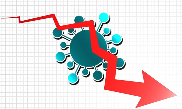 Economic crisis impact of corona virus, 3d rendering