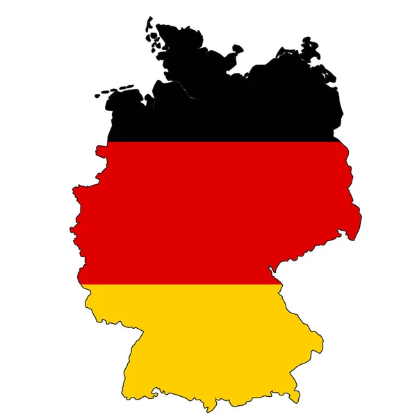 Alemania Mapa Con Color Bandera Renderizado — Foto de Stock