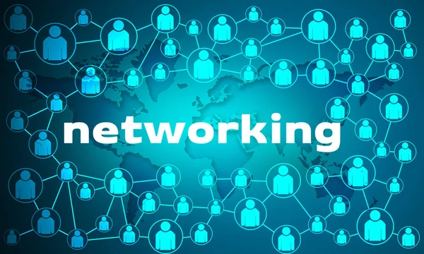 Business Networking Connexions Concept Avec Des Personnes Connectées Carte Monde — Photo