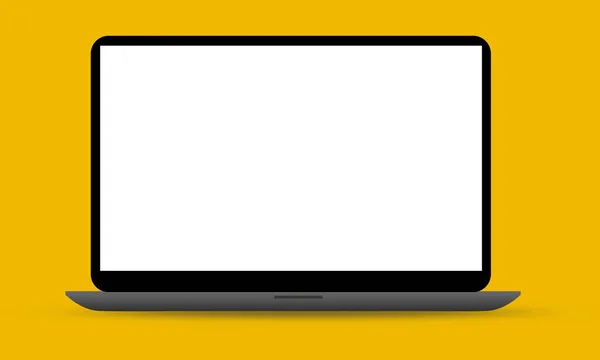 空の画面で流行のフラットスタイルでノートパソコン 3Dレンダリング — ストック写真