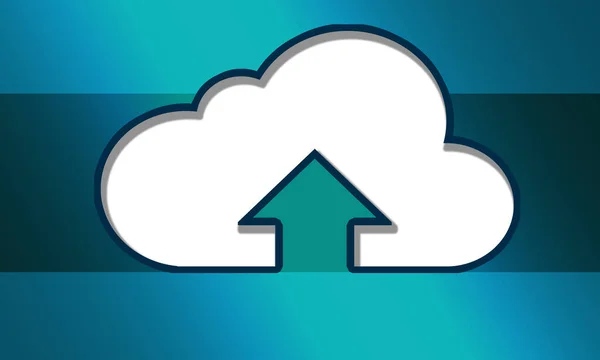 Concetto Tecnologia Del Sistema Cloud Con Freccia Caricamento Rendering — Foto Stock