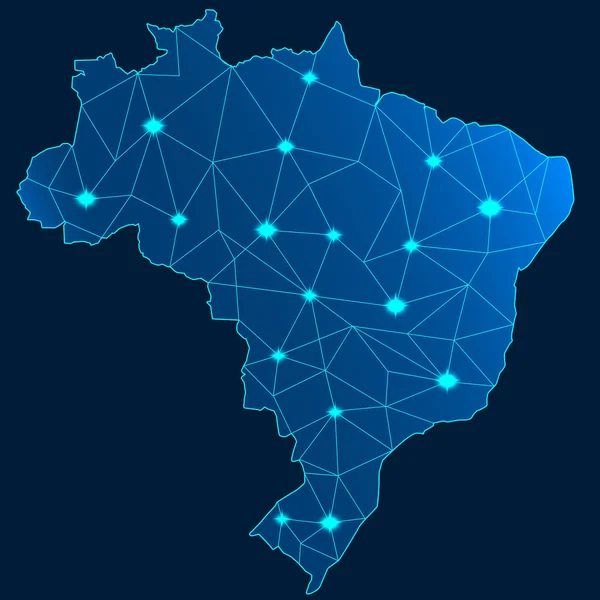 Mapa Brasil Con Fondo Azul Renderizado — Foto de Stock