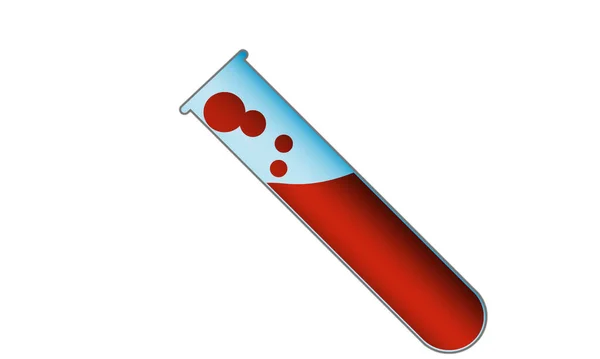 Teste Tubo Vidro Isolado Com Sangue Renderização — Fotografia de Stock