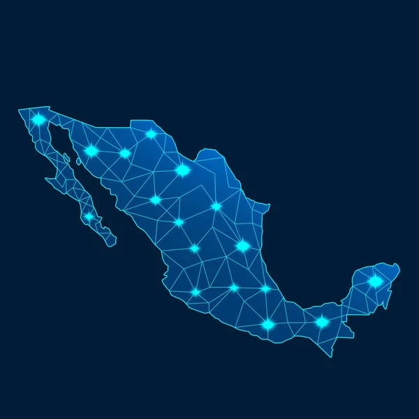 Mapa México Com Fundo Azul Renderização — Fotografia de Stock