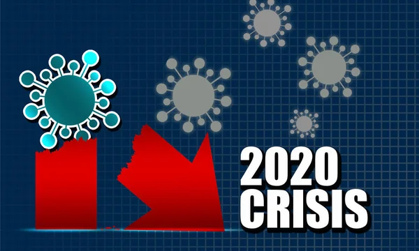 Global economic impacts 2020 due to Coronavirus, 3d rendering