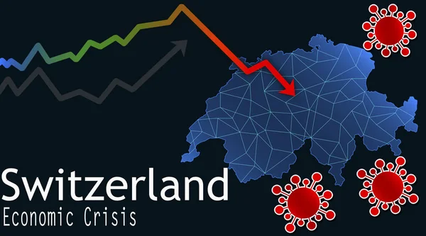 Svájc Gazdasági Válsága Vírus Miatt Renderelés — Stock Fotó