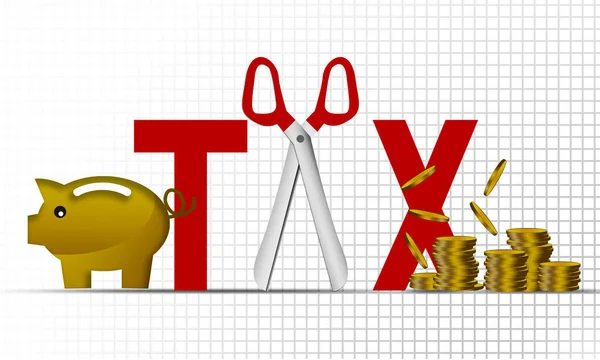 Cut Tax Illustration Isoliert Auf Weißem Hintergrund Rendering — Stockfoto