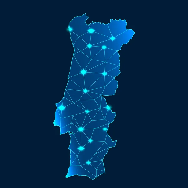 ポルトガルの地図青の背景 3Dレンダリング — ストック写真