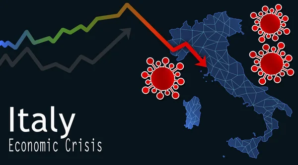 Italia Crisis Económica Debido Virus Renderizado —  Fotos de Stock